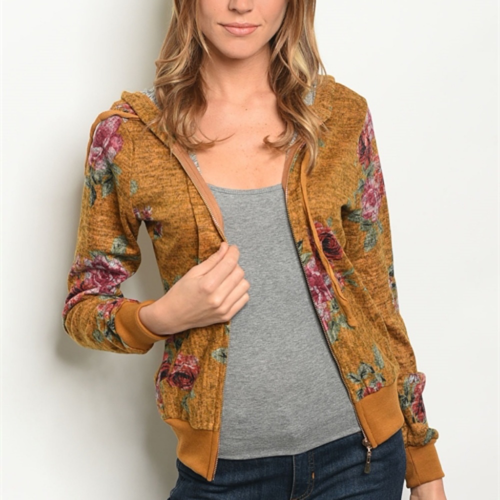 Floral zip hoodie - Picture 2 of 3